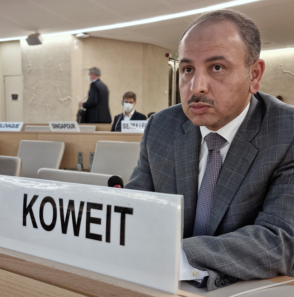 GENEVA: Ambassador Nasser Al-Hayen during the 51st session of the UN Human Rights Council. – KUNA