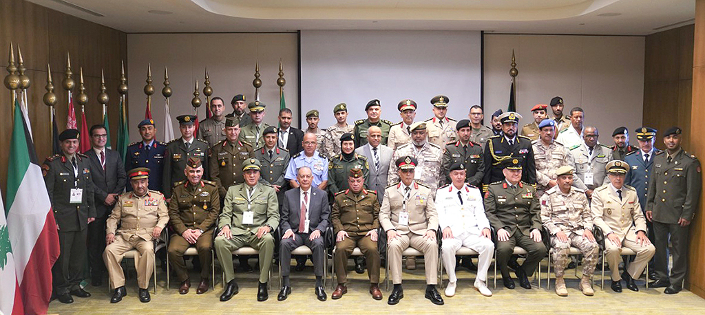 KUWAIT: Members and officials of the administrative office of the Arab Military sports federation. - KUNA