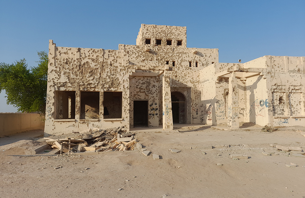 KUWAIT: An old building on the island that still bears the marks from the Gulf War. – Photos by Chidi Emmanuel
