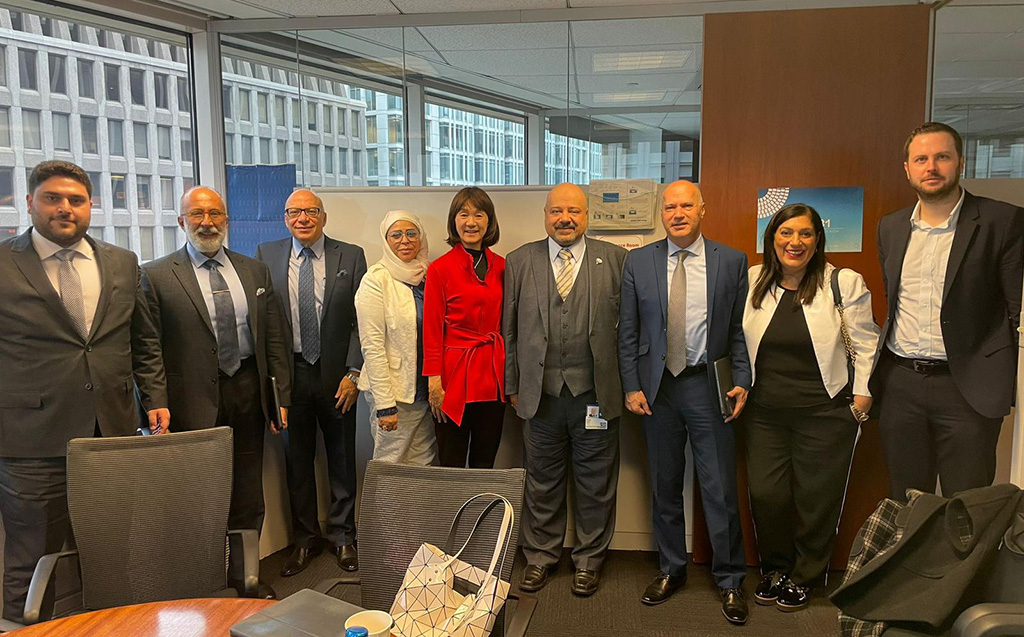 WASHINGTON: Dr Khaled Mahdi, with officials and World Bank representatives.