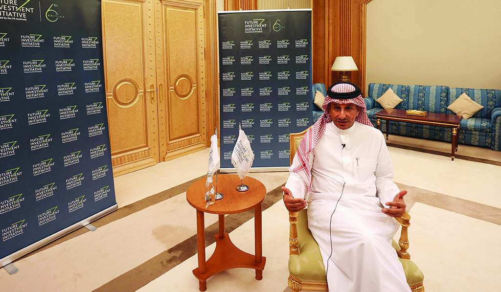 RIYADH: Saudi Arabia's Tourism Minister Ahmed Al-Khateeb speaks during an interview on the sidelines of the annual Future Investment Initiative (FII) conference on Oct 26, 2022. – AFP