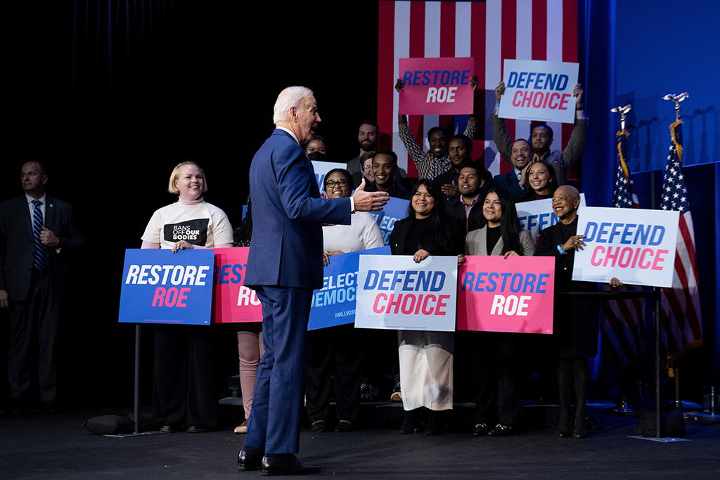WASHINGTON: US President Joe Biden delivers remarks during a Democratic National Committee (DNC) event at the Howard Theatre in Washington, DC, on October 18, 2022 - AFP