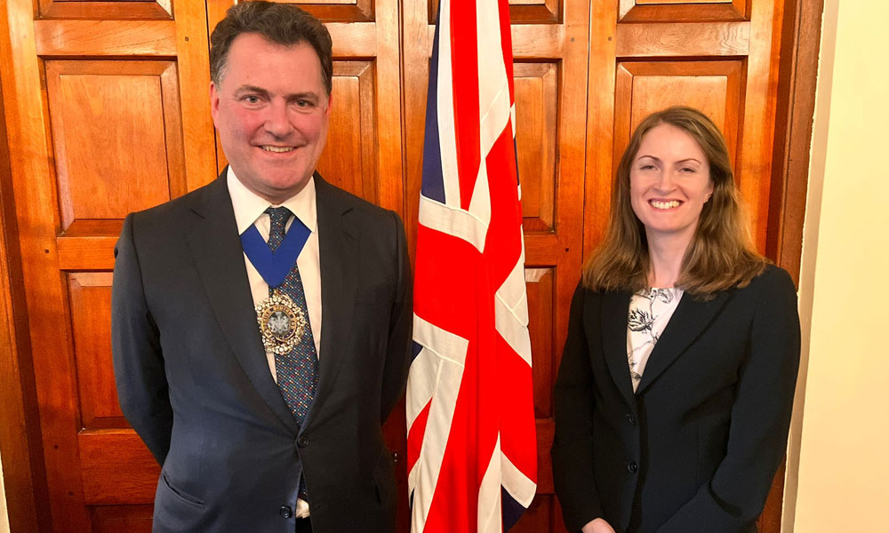 Lord Mayor of London Vincent Keaveny with British ambassador to Kuwait