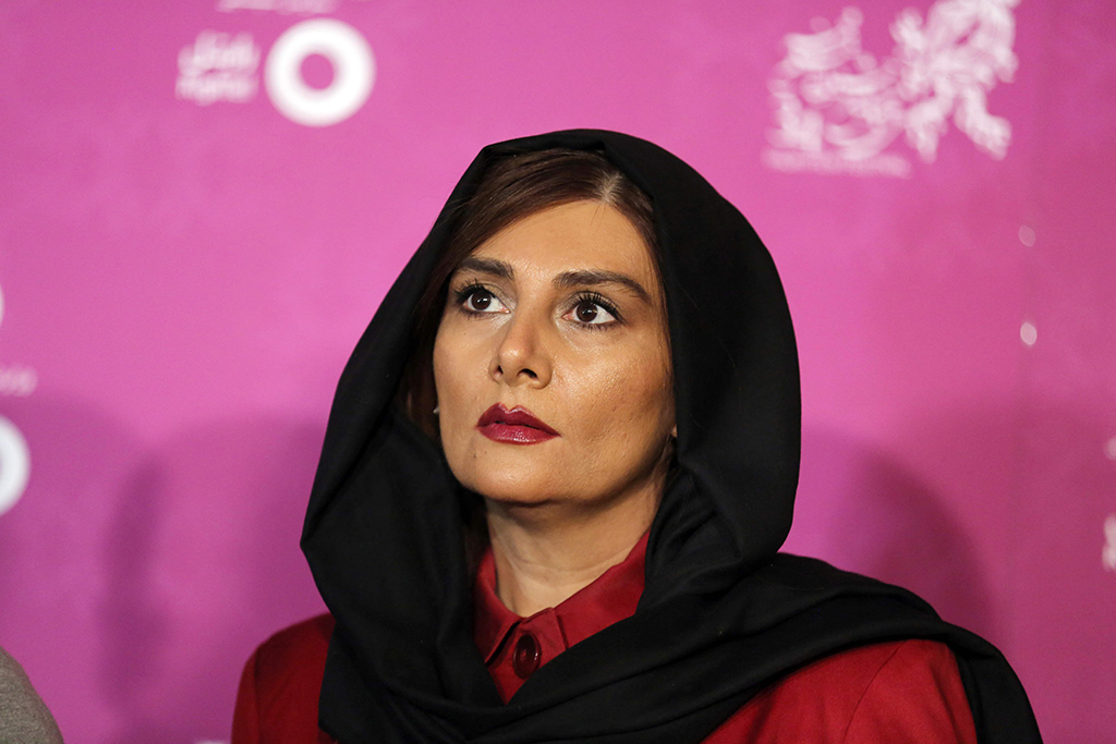  In this file photo Iranian actress Hengameh Ghaziani poses upon her arrival for a screening during the 34th edition of the Fajr Film Festival at the Milad Tower in Tehran.— AFP