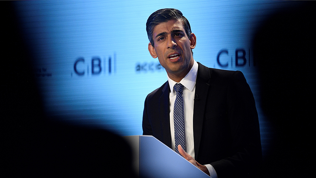 BIRMINGHAM: Britain's Prime Minister Rishi Sunak delivers a speech at the Confederation of Business Industry (CBI) annual conference at the Vox Conference Centre in Birmingham on November 21, 2022. -AFP