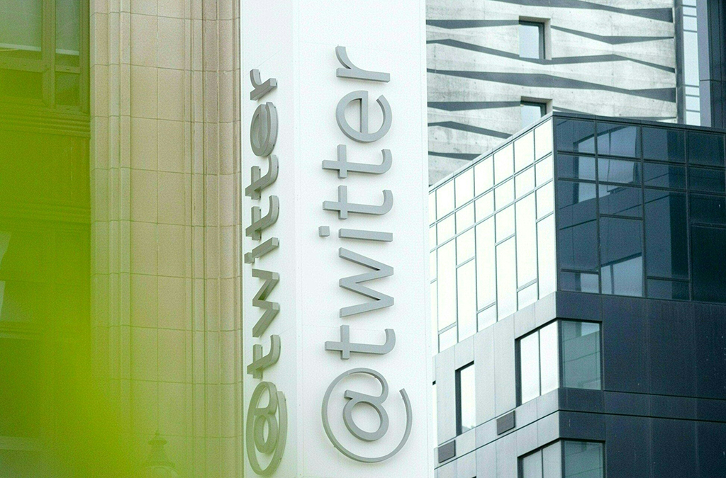 SAN FRANCISCO: In this file photo taken on October 28, 2022, the Twitter sign is seen on the exterior of Twitter headquarters in San Francisco, California. - AFP