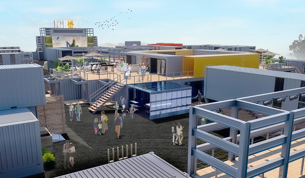 Artist’s rendition of the container park where World Cup matches will be broadcast. - KUNA