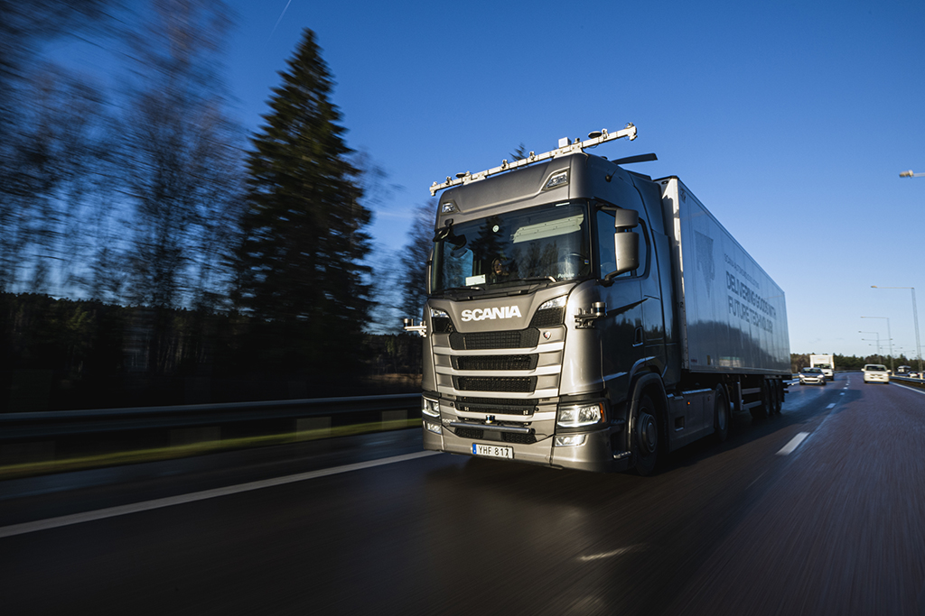 SODERTALJE, Sweden: Scania's self-driving truck is pictured on a motorway on Nov 18, 2022. - AFP