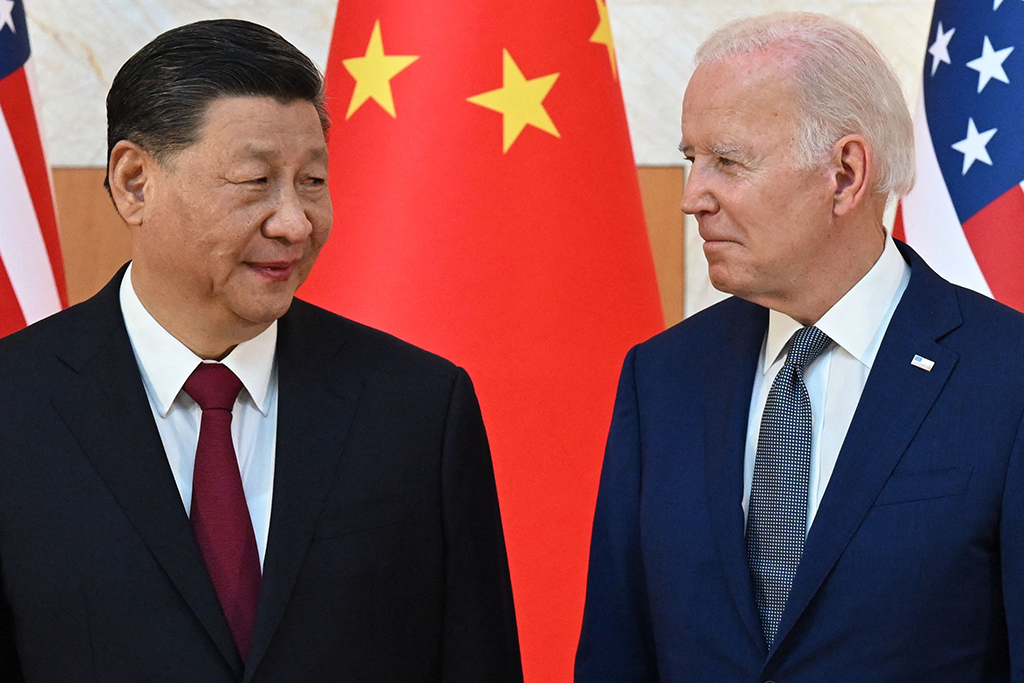 NUSA DUA: US President Joe Biden (right) and China’s President Xi Jinping meet on the sidelines of the G20 Summit in Nusa Dua on November 14, 2022. – AFP