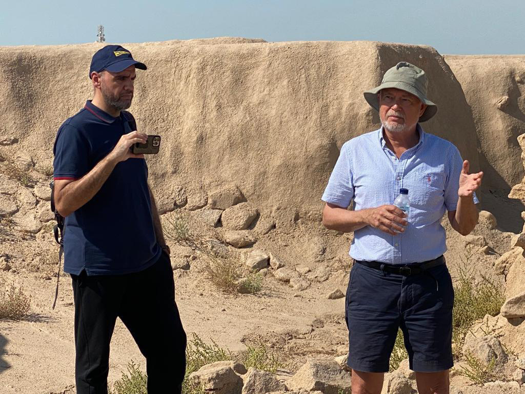 KUWAIT: Professor Hassan Ashkanani inspects one of the archaeological sites in Kuwait with an international archaeological team.