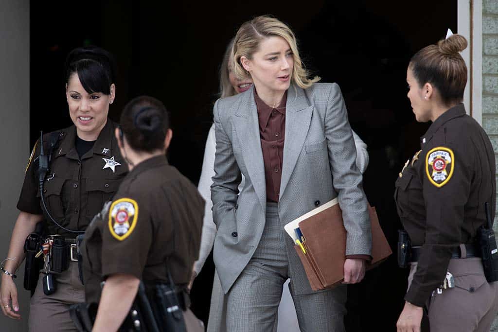 In this file photo Actor Amber Heard leaves for the day during the Depp vs Heard deformation trial at Fairfax County Court in Fairfax, Virginia. – AFP photos