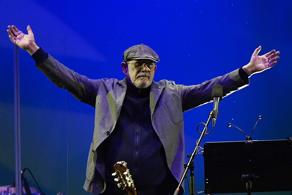 In this file photo Cuban singer Silvio Rodriguez performs in the Zocalo square in Mexico City. – AFP