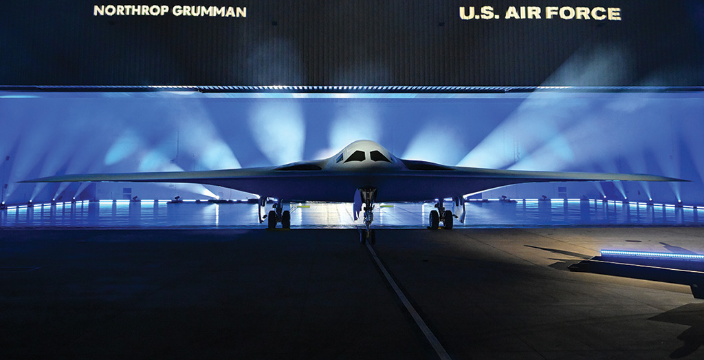 PALMDALE, California: The B-21 Raider is unveiled during a ceremony at Northrop Grumman's Air Force Plant 42 on Dec 2, 2022. - AFP