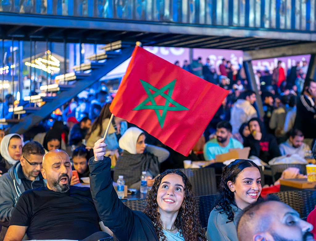 KUWAIT: Kuwait’s fans cheer up Morocco team during their World Cup match. World Cup is the most popular tournament worldwide drawing attention of millions of fans across the globe. – KUNA