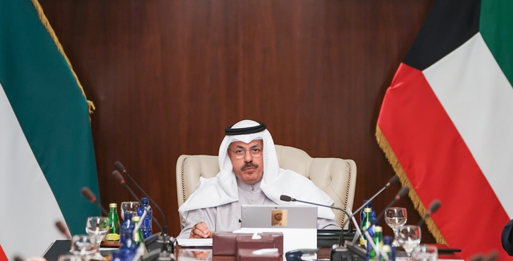 KUWAIT: HH the Prime Minister Sheikh Ahmad Nawaf Al-Ahmad Al-Sabah chairs a Cabinet session at the Amiri Airport on Monday. - KUNA