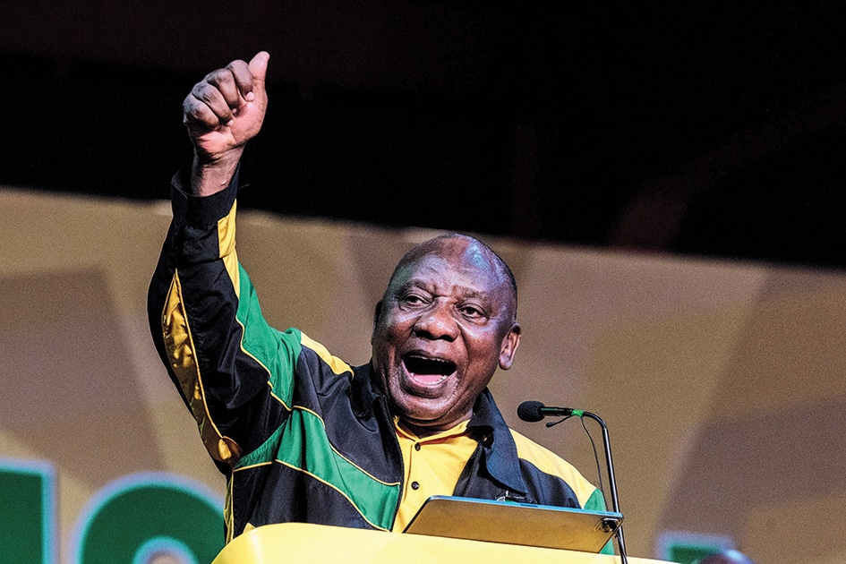 JOHANNESBURG: South African President Cyril Ramaphosa gives a speech to launch the 55th National Conference of the African National Congress (ANC) at the National Recreation Center (NASREC) on Dec 16, 2022. - AFP