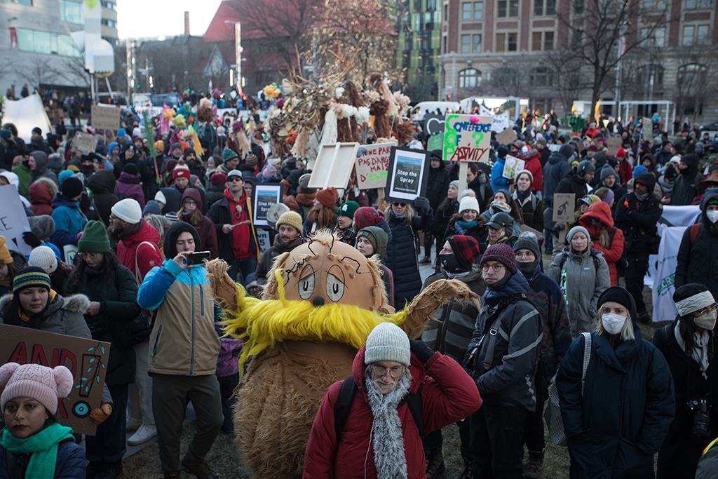 MONTREAL, Canada: Activists protest the United Nations Biodiversity Conference (COP15) during the March for Biodiversity for Human Rights in Montreal, Quebec, Canada on December 10, 2022. – AFP
