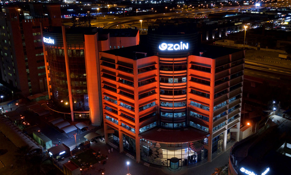Zain’s HQ lit up in orange to support the campaign.