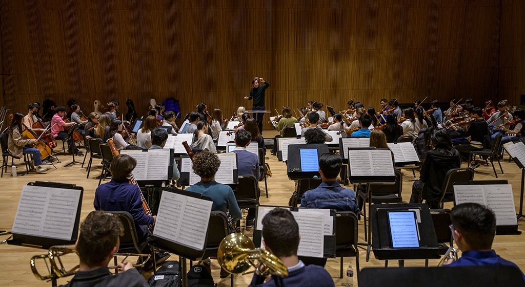 Music director Michael Repper conducts the New York Youth Symphony during a rehearsal in New York City.— AFP photos
