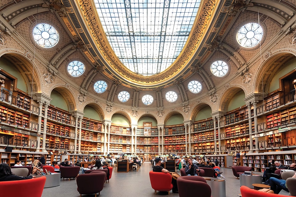 The stunningly renovated Salle Ovale at the Bibliothèque Nationale de France's historic Richelieu site is open to the general public. - shutterstock