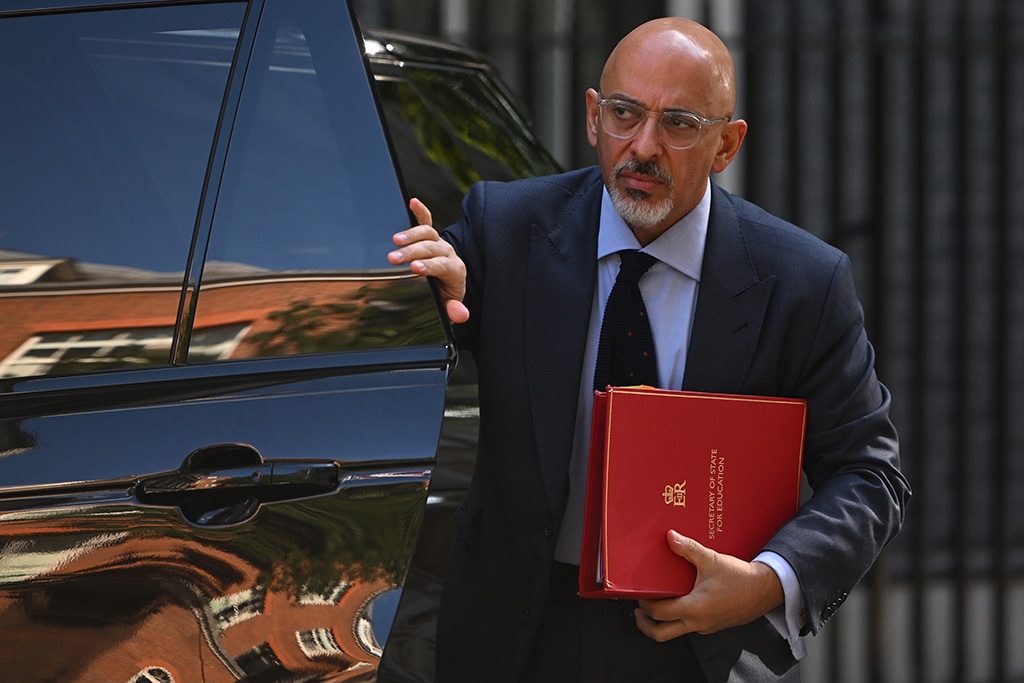 LONDON: In this file photo taken on July 5, 2022 Britain's Education Secretary Nadhim Zahawi arrives to attend a cabinet meeting in Downing Street in London. – AFP