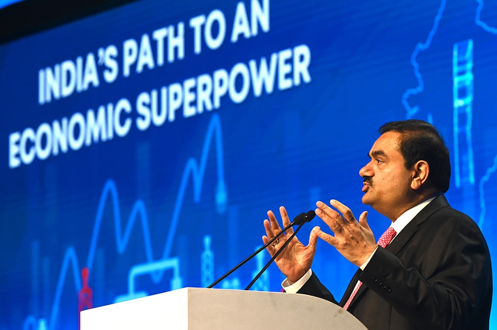 MUMBAI: In this file photo taken on November 19, 2022, Chairperson of Indian conglomerate Adani Group, Gautam Adani, speaks at the World Congress of Accountants in Mumbai. - AFP