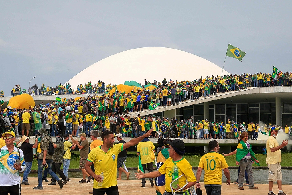 BRASILIA: Supporters of Brazilian former President Jair Bolsonaro invade the National Congress on Jan 8, 2023. – AFP
