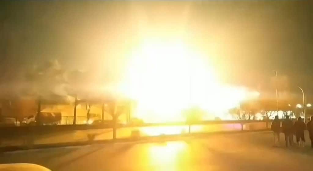This image grab taken from a video posted on Jan 29, 2023 shows an explosion in Iran's Isfahan province. – AFP