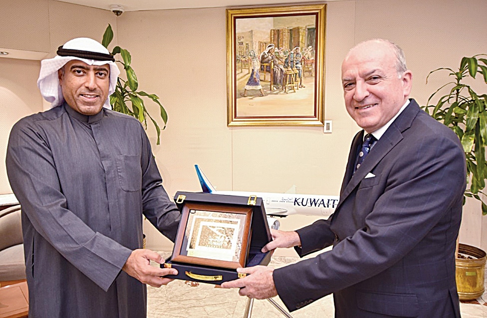 KUWAIT: Kuwait Airways CEO Maen Razouqi and Greek Ambassador to Kuwait Konstantinos Piperigos
