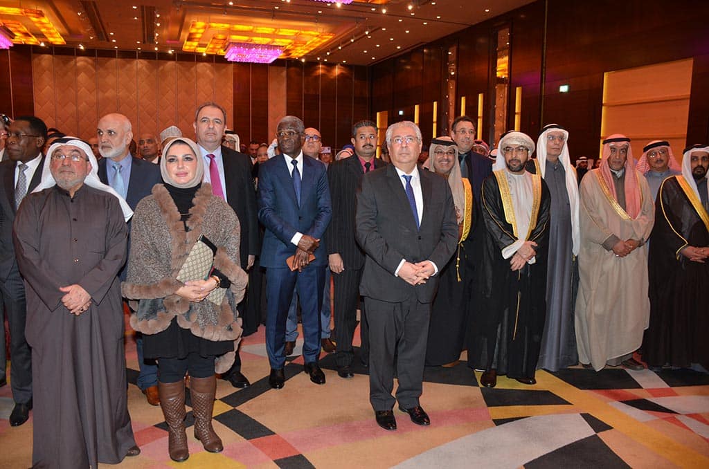 KUWAIT: Attendees stand for the national anthem during the event. On the occasion of Sudan's 67th Independence Day, the Embassy of Sudan held a reception on Thursday at Al-Baraka Ballroom at Crowne Plaza Hotel. - Photos by Yasser Al-Zayyat