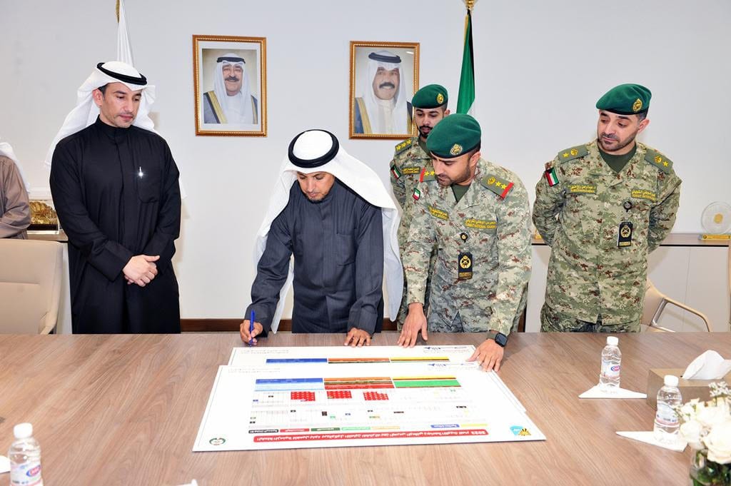KUWAIT: Kuwait University and the National Guard sign the activation of the time plan for the joint cooperation protocol in the presence of acting university director Dr Fahad Al-Shammeri, Colonel Omar Eisa and other officials.