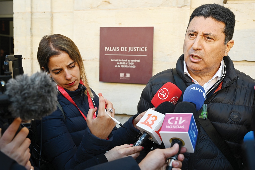 VESOUL: Humberto Zepeda, the father of Nicolas Zepeda, a Chilean man accused of allegedly murdering his Japanese ex-girlfriend Narumi Kurosaki, speaks to journalists outside the Vesoul courthouse on the first day of Nicolas Zepeda's appeal trial in Vesoul. - AFP