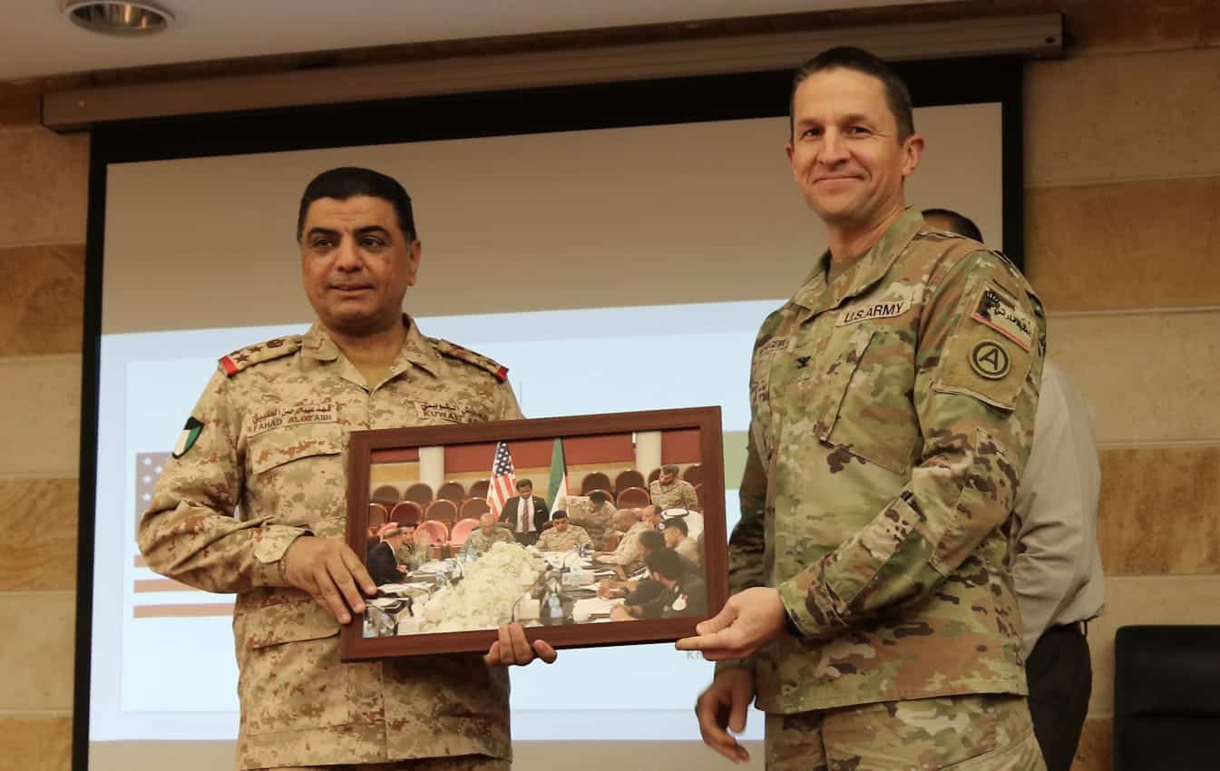 Brig Gen Fahad Alotaibi, commander of Office of Military Cooperation, honoring Colonel Martin Wohlgemuth. n