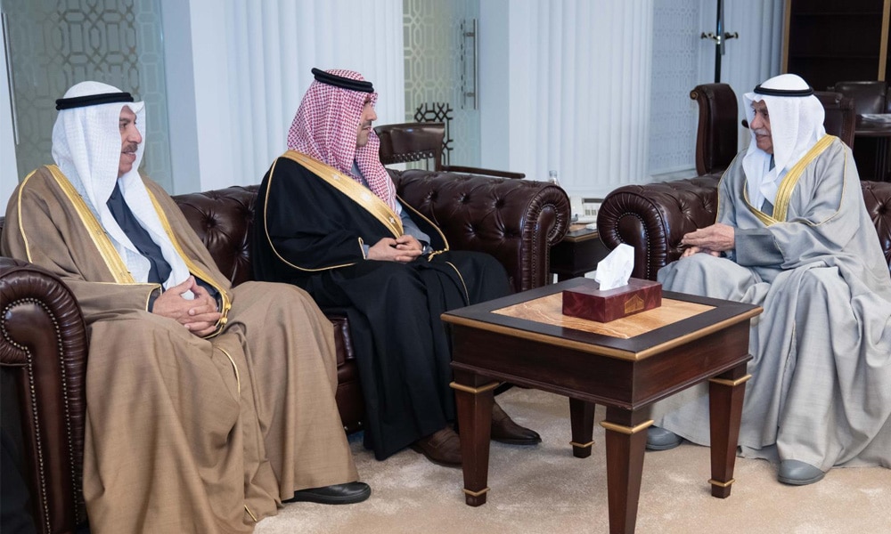 Kuwaiti Parliament Speaker Ahmad Al-Saadoun receives Saudi President of the General Court of Audit Dr. Hussam Al-Angari