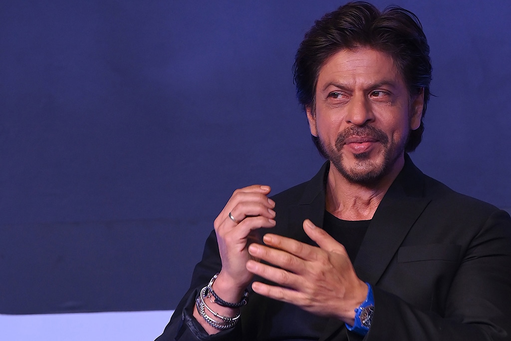 MUMBIA: Bollywood actor Shah Rukh Khan gestures during a media event of his Hindi-language film ‘Pathaan’ in Mumbai on January 30, 2023. – AFP