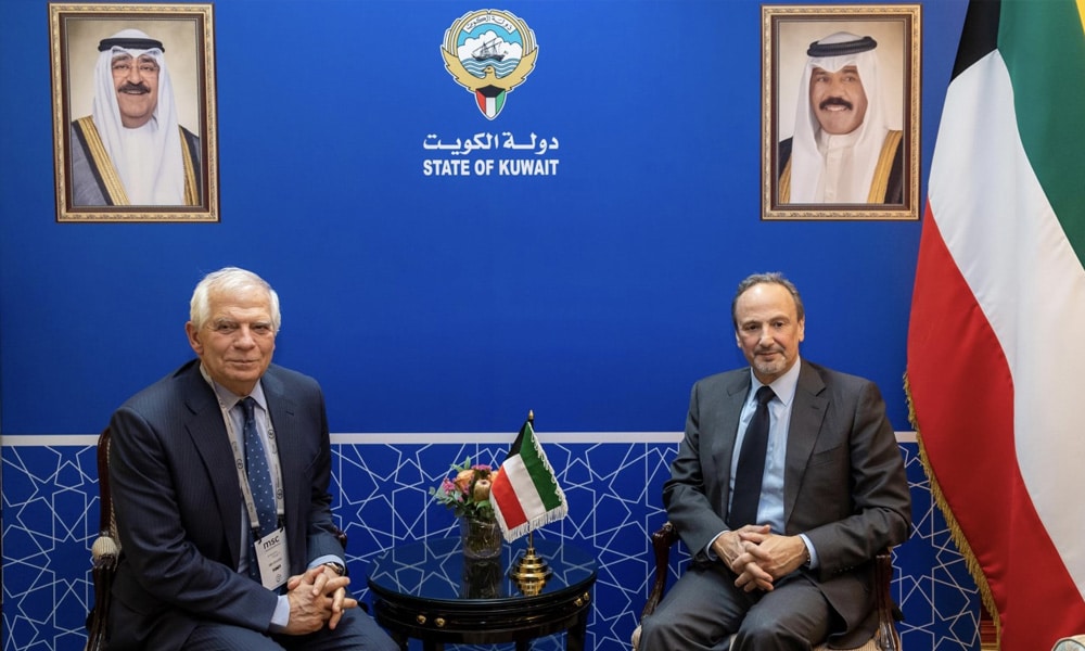 Foreign Minister Sheikh Salem Abdullah Al-Jaber Al-Sabah meets with High Representative of the European Union for Foreign Affairs and Security Policy Josep Borrell
