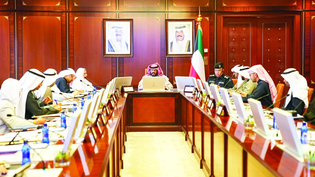 KUWAIT: Interior Minister Sheikh Talal Al-Khaled Al-Sabah chairs a meeting of the demographics committee on Feb 2, 2023. - KUNA
