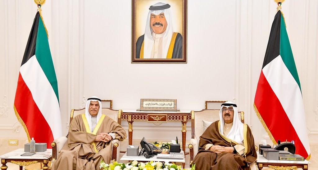 KUWAIT: HH the Crown Prince Sheikh Mishal Al-Ahmad Al-Jaber Al-Sabah receives National Assembly Speaker Ahmad Al-Saadoun on Feb 21, 2023, as part of traditional discussions usually held ahead of forming the new government. - KUNA photos
