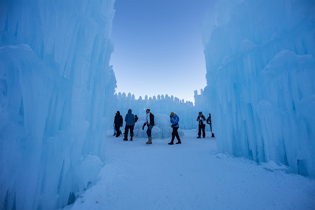 NORTH WOODSTOCK, New Hampshire: People explore the Ice Castles in -17C weather on Feb 4, 2023 as the northeastern US and Canada are experiencing an arctic blast. – AFP