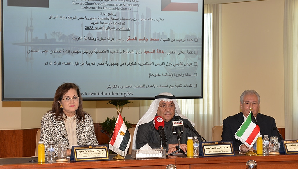 KUWAIT: (From Left), Hala El-Said, Mohammed Al-Sager and Osama Shaltout during the meeting. - Photos by Yasser Zayyat