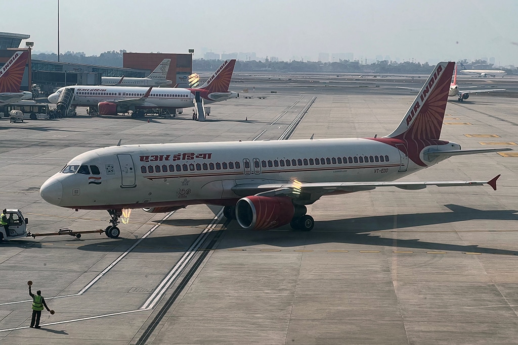 NEW DELHI: This file photo taken on January 20, 2023 shows an Air India aircraft on the tarmac at the Indira Gandhi International airport in New Delhi. - AFP