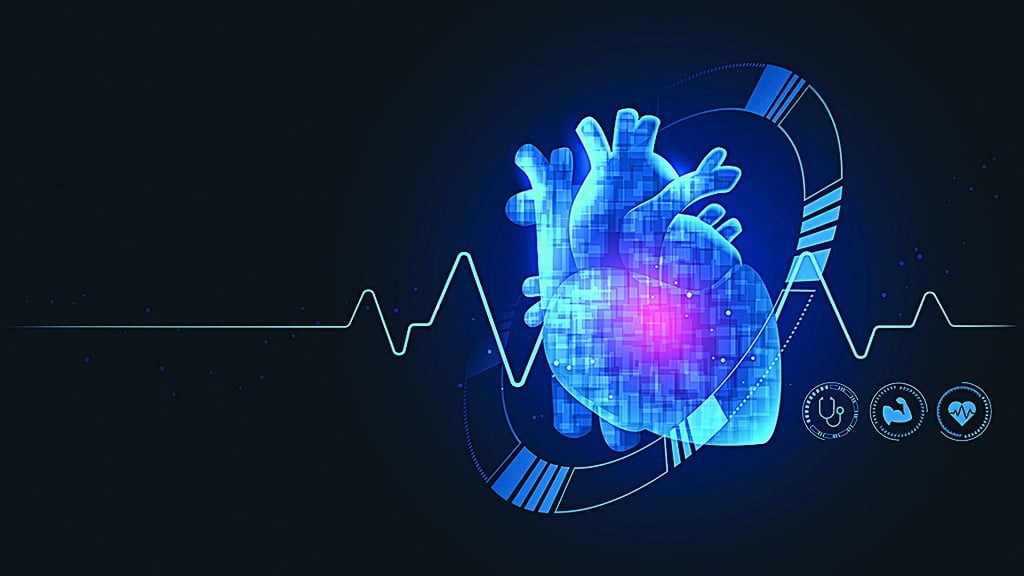 Cardiology technology concept health care with medical icons