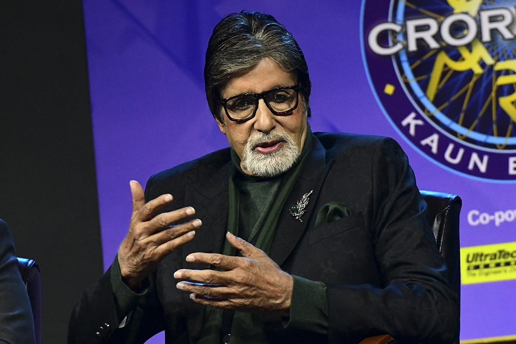 Bollywood actor Amitabh Bachchan speaks during the launch of Sony Entertainment Television's upcoming season 14 of Indian Hindi-language quiz show ‘Kaun Banega Crorepati’ in Mumbai.— AFP  