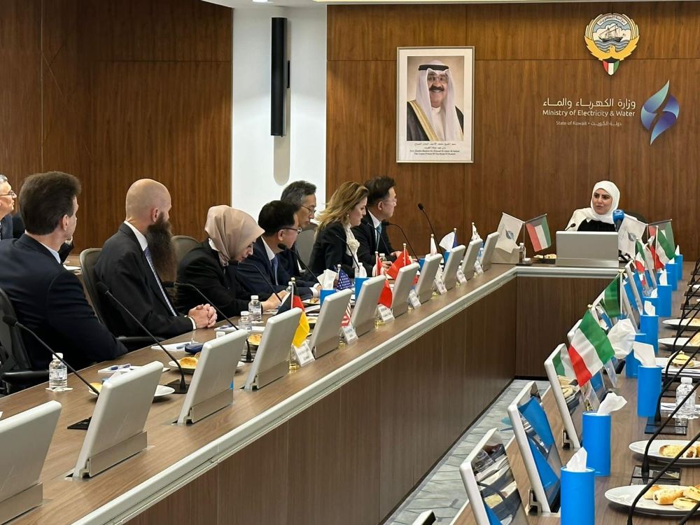 KUWAIT: Minister of Public Works Amani Bougammaz meets with foreign states' ambassadors on March 7, 2023. - KUNA