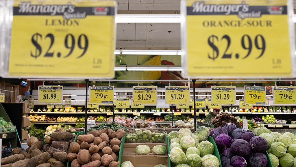 NEW YORK: In this file photo, price tags are displayed at a supermarket in New York City. - AFP