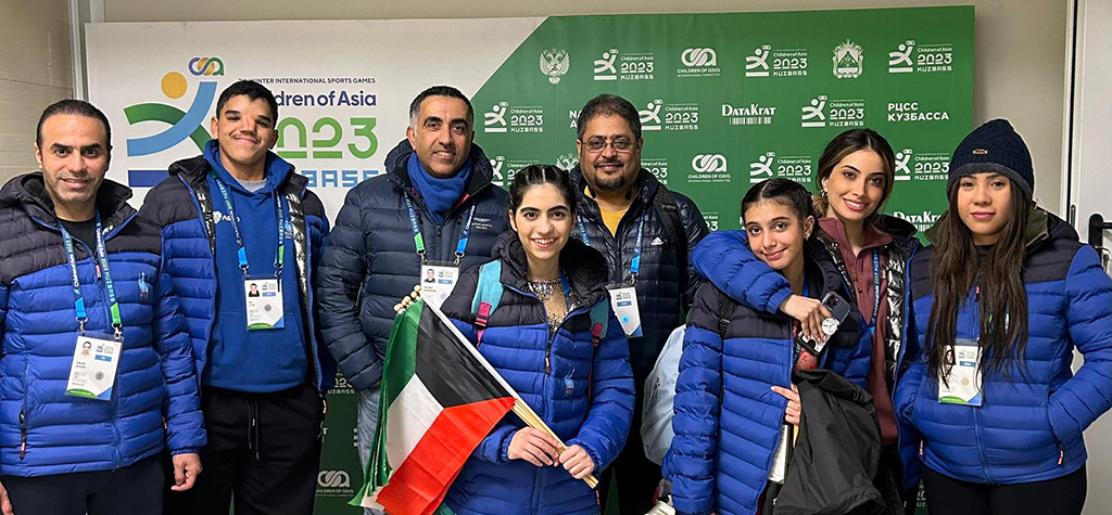 The Kuwaiti team participating in the Winter Championship in Russia.