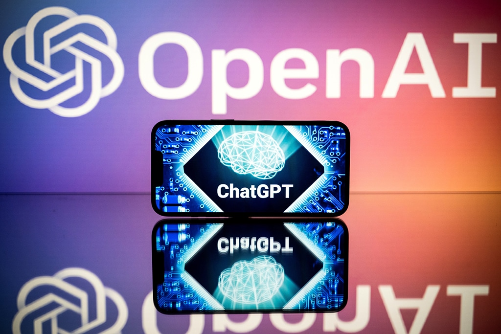 This file photo taken on January 23, 2023 in Toulouse, southwestern France, shows screens displaying the logos of OpenAI and ChatGPT. – AFP