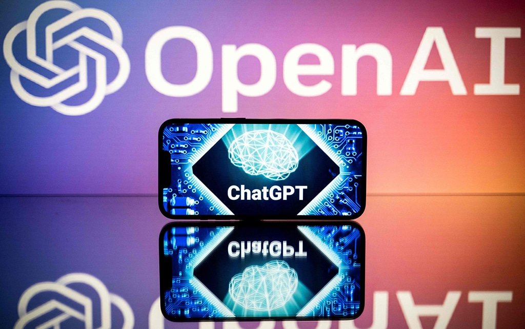 TOULOUSE: Photo shows screens displaying the logos of OpenAI and ChatGPT. – AFP