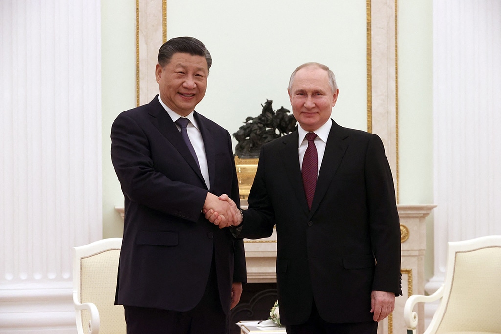 MOSCOW: Russian President Vladimir Putin meets Chinese President Xi Jinping at the Kremlin on March 20, 2023. — AFP