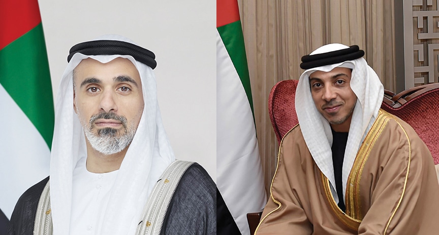 (Left) Sheikh Khaled bin Mohammed Al-Nahyan, (Right) Sheikh Mansour bin Zayed Al-Nahyan